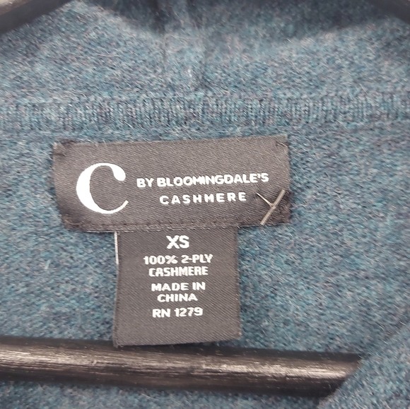 C By Bloomingdales Teal Cashmere Team Size XS - Picture 2 of 7